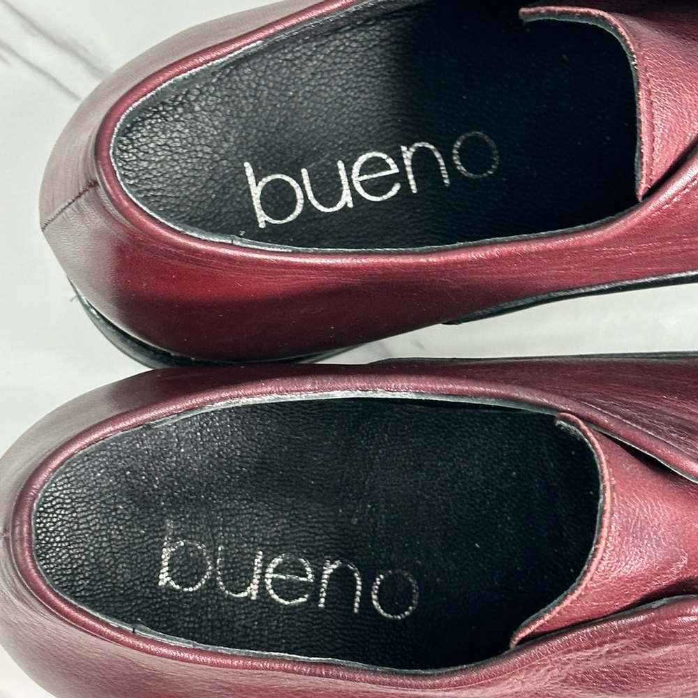 Professional Loafer Bueno Leather Oxblood Slip On Shoes Office Chic 39 US 8.5 - Picture 6 of 8
